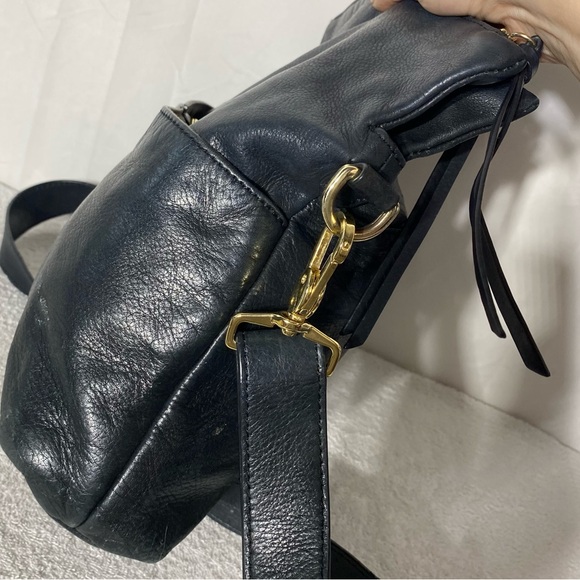 Margot Black Leather Crossbody Bag Purse Shoulder Bag - Picture 12 of 16